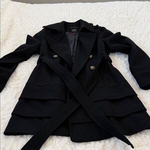 Express Black Layered Coat